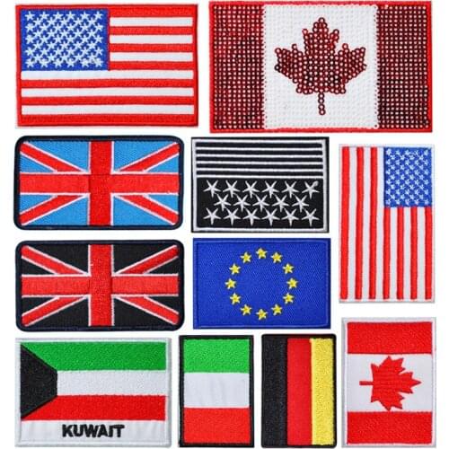 10pcs Flag Patches Embroidered Appliques Iron On Sew On Stickers Country Logo Badge For Hats,bags,shoes Clothes Diy Accessory