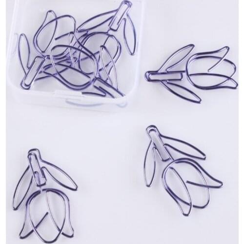 12Pcs/lot Tulip Bookmark Planner Paper Clip Material Bookmarks for Book Stationery School Supplies