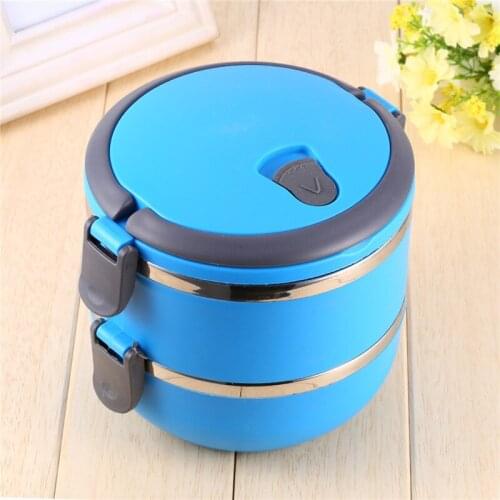 2 Layer Stainless Steel Lunch Box Thermal Insulated Lunch Box Bento Food Picnic Container With Handle Lunch Box 8ZCF094-1