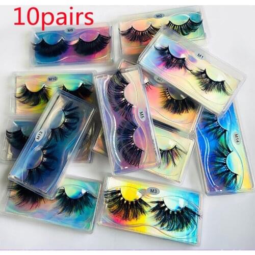 25mm Mink Lashes In Bulk 10/20/30/50/100 Pairs Wispy Natural False Eyelashes 25 mm Lashes In Bulk Maquillaje Lashes Fluffy