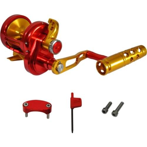 6.3:1 Speed Slow Jigging Reel Saltwater Ocean Boat Fishing Reel Sea Jig Reel Right/Left Handle Level Drag Reel Jigging Sea Reels