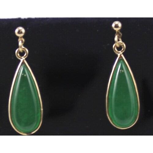 Free Shipping ER00002 Elegant Green jade Jades Drop Earring