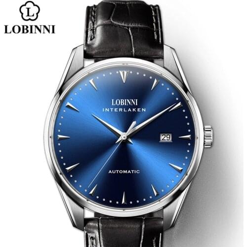 Lobinni Switzerland Luxury Watch Men Mechanical Seagull Movement Automatic Male Wristwatch Waterproof часы мужские Business