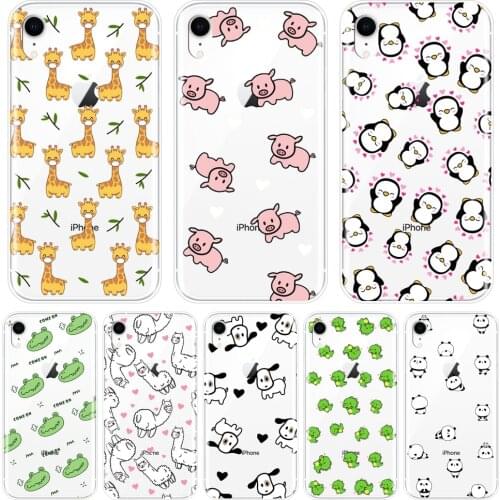 Pink Pig Dog Panda Back Cover For iPhone X XR XS MAX 8 7 6S 6 S Soft Silicone Phone Case For Apple iPhone 8 7 6S 6 S Plus Case