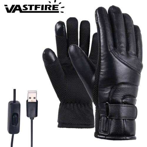 Unisex Black Winter Warm Electric Heating Gloves Outdoor Motorcycle Electric Bike Gloves 48V/60V/72V
