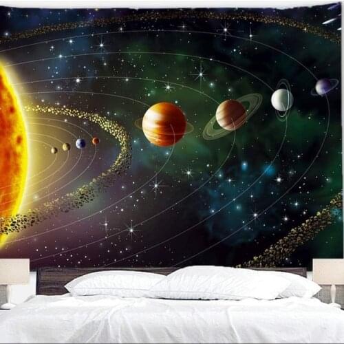Planets Tapestry Outer Space Galaxy Universe Printed Tapestries Wall Hanging Mural for Bedroom Living Room Dorm Home Decoration