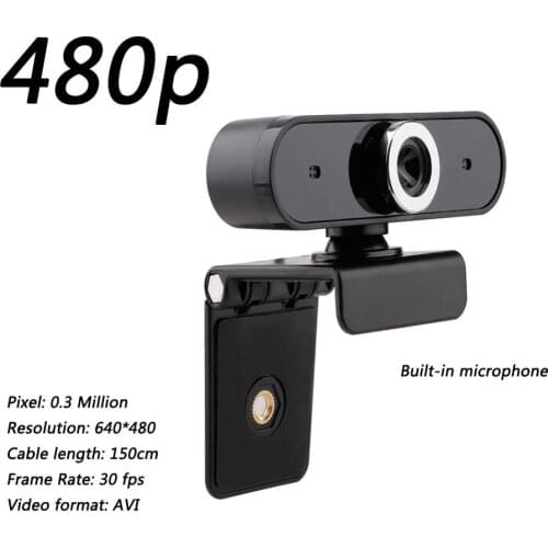 HD Webcam 12 Million Pixel Web Cam Camera With Microphone Rotatable Clip For Conference Video Calling Remote Teaching Computer