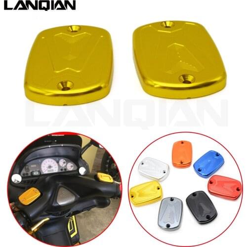 Quality 2 Piece For Yamaha Tmax530 Tmax500 Motorcycle CNC Brake Fluid Reservoir Cap Cover Tank Cap TMAX 530 500 T-MAX500 TMAX530