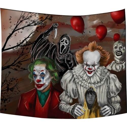 Classic Horror Villains And Monsters Tapestry Hippy Funny Movie Character Collage Art Poster For Bedroom Living Room Dorm Decor