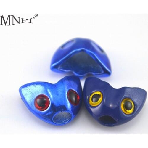 MNFT 6Pcs / Lot Blue Fish Skull Sculpin Helmet Heads Fly Tying DIY Material Fishing Tool