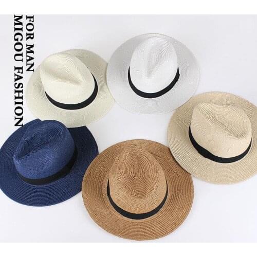 Mens Panama Hat for Fishing Breathable Straw Sunshade Fishing Hiking Camping Hats for Women