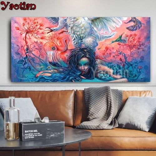 5D DIY Diamond Painting Kit Cartoon Girl Animal Bird Full Square Round embroidery mosaic Cross stitch Paint home decor Sale