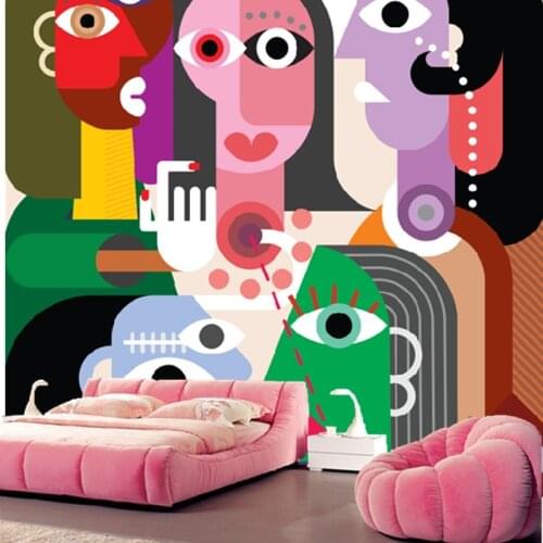 Custom papel DE parede infantil, cartoon abstract woman murals for children room living room TV wall waterproof wallpaper
