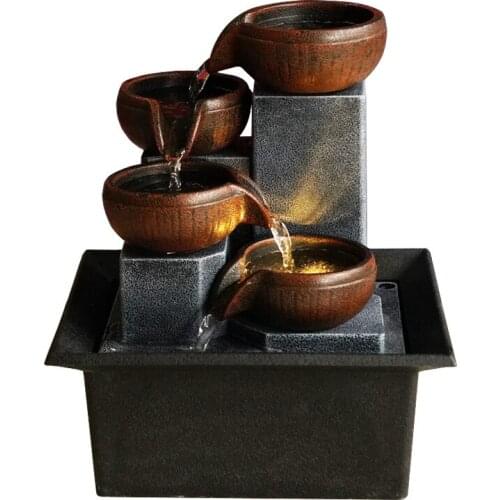 Tabletop Fountain Ornaments Home Gardening Decoration Rockery Water Fountain Crafts Gifts Desktop Decorations
