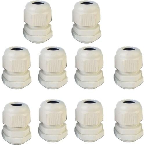 Wire and cable nylon plastic Connector Black White Color IP68 PG7/PG9/PG11/PG16 3mm to 25mm wire waterproof joint 100PCS/50PCS
