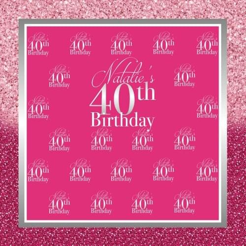 Custom Pink Sparkle 40th Birthday Sequins photography studio background High quality Computer print party backdrops