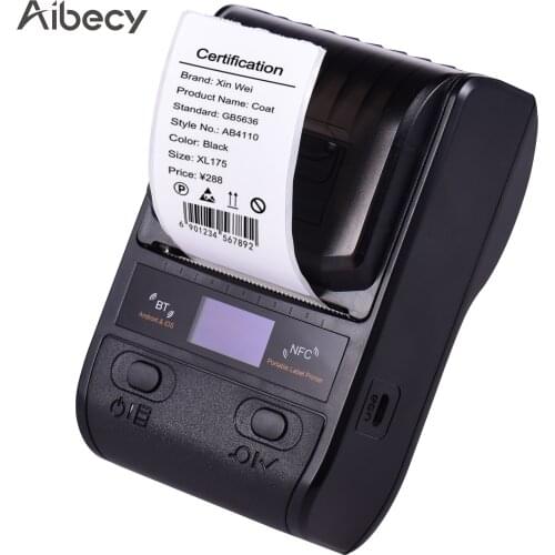 Portable 58mm Thermal Printer USB NFC Wireless Bluetooth Printer Shipping Express Mini Label Printer for Store Price Tag Labels