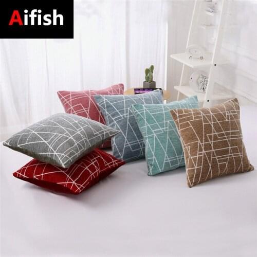 Simple Modern Living Room Grey Sofa Office Car Back Chenille Geometric Pillowcase Home Bedroom Decoration Pillow Bedside Cushion
