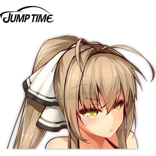 Jump Time Amagi Brilliant Park Sento Isuzu 51 Ecchi Bikini 8.2 Cute Anime Girl Peeker Vinyl Decal Window Waifu Car Stickers