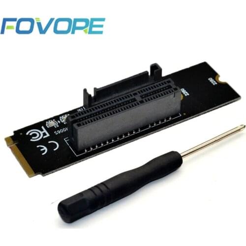 NGFF M.2 to PCI Exress 4X Riser Card M2 M Key to PCIe 4x Adapter with LED Indicator SATA Power Riser for Bitcoin Miner Mining