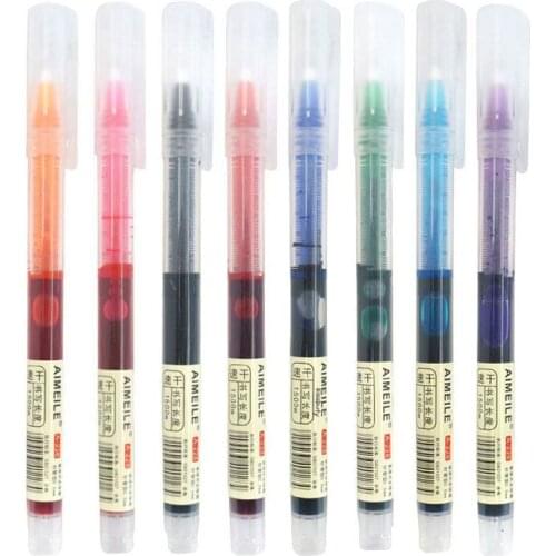 8 Colors Quick Dry Roller Pen Straight liquid Ink Gel Pen 0.5mm Colorful School office Stationery Japan MUJIs Style Pens