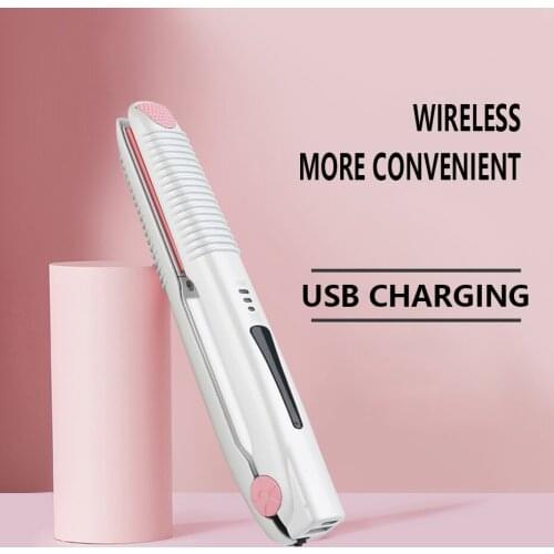 Anion Hair Care Straight Curling Iron Electric Hair Hot Plywood Clip USB Mini Wireless Hair 2 In 1 Splint Anti-Scalding Curler