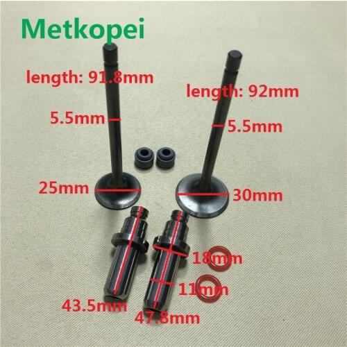 Motorcycle CG150 5.5mm engine valve stem with oil seal and valve intake exhaust stem guide duct for Honda 150cc CG150