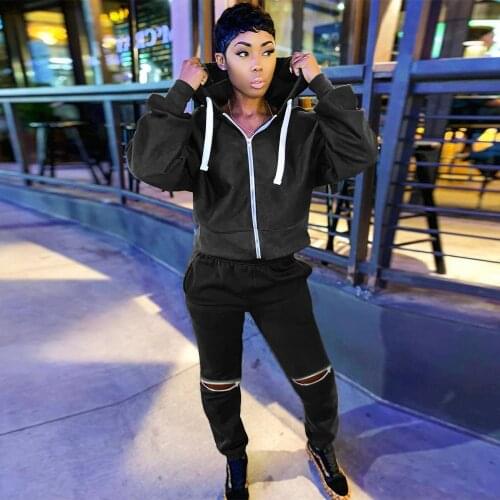 Two Piece Set Hooded Tracksuit Women Jogger Pants Sweatshirt Sportswear Sweat Suits Loungewear 2 Piece Set Activewear Sweatsuits