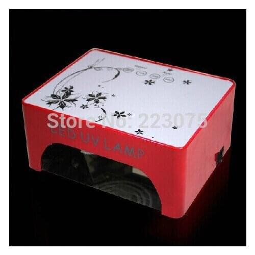 Red Pro Manicure & Pedicure Nail Art Polish Gel Curing Dryer 36w Ccfl + Led Uv Lamp with Bottom Removable