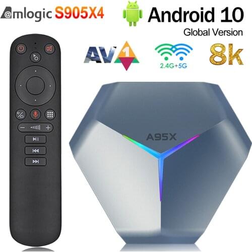 WUDUNG A95X F4 Amlogic S905X4 RGB Light TV Box Android 10 4G 64GB 32GB 128GB Dual Wifi 8K Youtube Media Player A95XF4 2GB 16GB