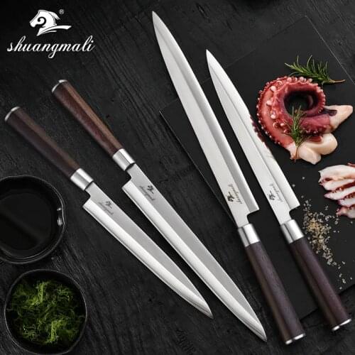 Utility Slicing Fish Sushi Japanese Knife Germany 1.4116 Steel Kitchen Filleting Knives Cutting Salmon Deba Sashimi Knife