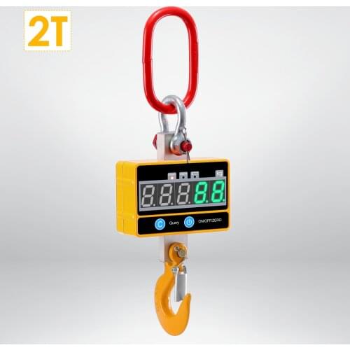Crane Scale 2000kg Heavy Duty Digital Hanging Scale Aluminum Shell Hook Scale For Livestock, Wood, Precision Machinery