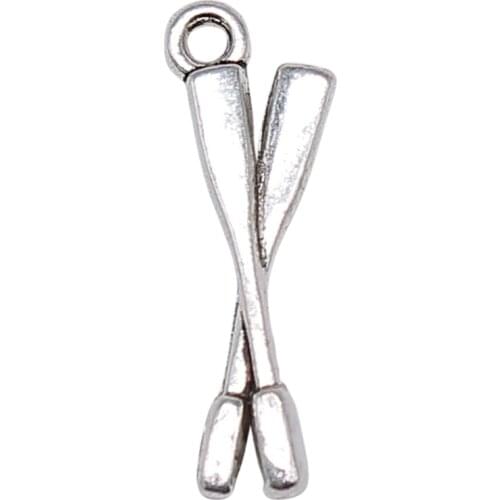 WYSIWYG 20pcs 22x8mm Charms Boat Oars Antique Silver Color Pendant Boat Oars Charms For Jewelry Making Jewelry Findings