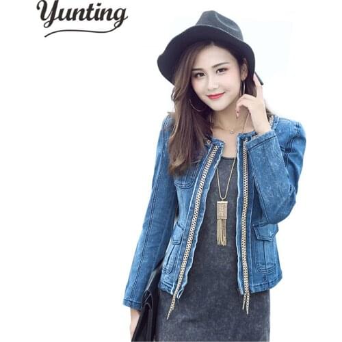 2021 New Stand Collar Women Baseball Jackets Stretch Denim Jacket Multi-zipper Short Motor Style Chaqueta Female Coat