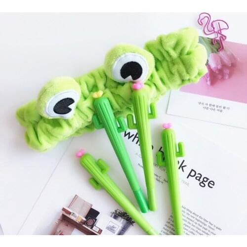 1 PCS Lovely Small Fresh Plant Modeling Neutral Pen Creative Learning Stationery 0.5mm Gel Pen Black Individual Fountain Pen