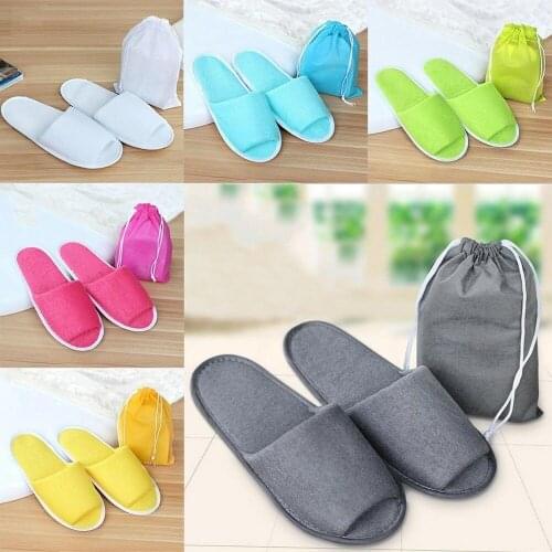 1pc Travel Disposable Slipper With Storage Bag Kids And Adult Spa Indoor Home Airline Hotel Non-Slip Slippers fits 36-43