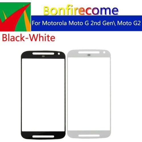 10pcs\lot For Motorola Moto G 2nd Gen\ Moto G2\Moto G 2014\ XT1063 XT1068 Touch Screen Front Panel Glass Lens LCD Outer Glass