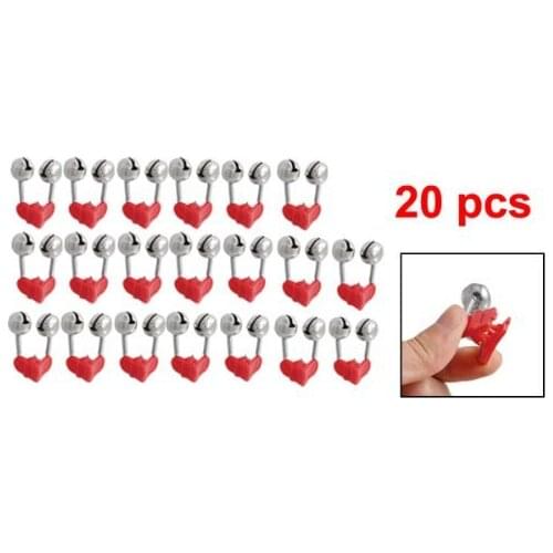 20 Pcs Fishing Rod Alarm Dual Alert Bells Red Silver Tone