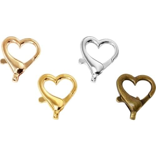 20PCS Antique Bronze Plated Heart Lobster Clasps Hooks Jewelry Finding for DIY Vintage Necklace Bracelet DIY Sewing Hooks