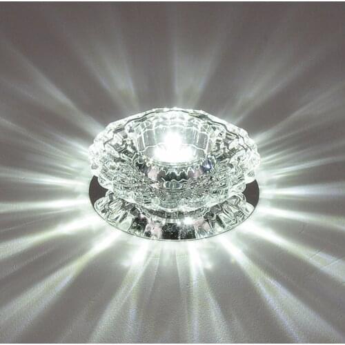 3W Modern LED Crystal Ceiling Light Circular Mini Ceiling Lamp Luminarias Rotunda Light For Living Room Aisle Corridor Kitchen