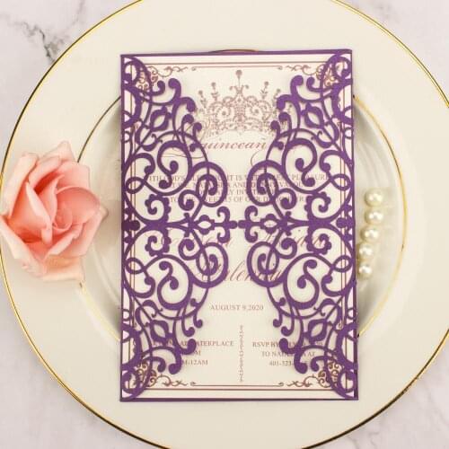 50pcs/lot laser cut pearl Wedding invitation Cards Greeting invitation Favor Adult ceremony Birthday baptism Party Decoration