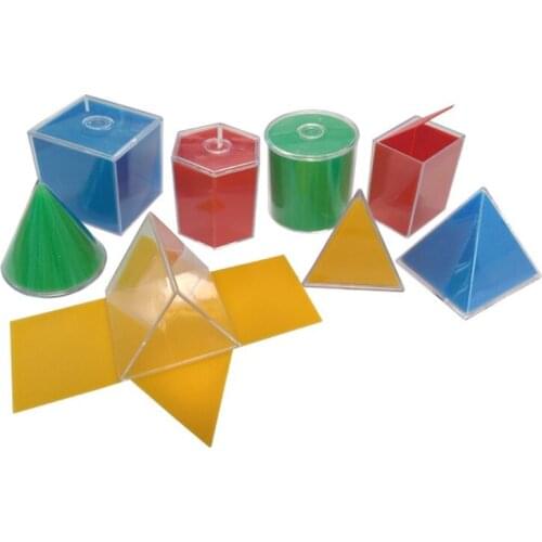 8pcs Geometric Model Disassemble Cube Cylinder Cone Toy Math Resources Learning W3JD