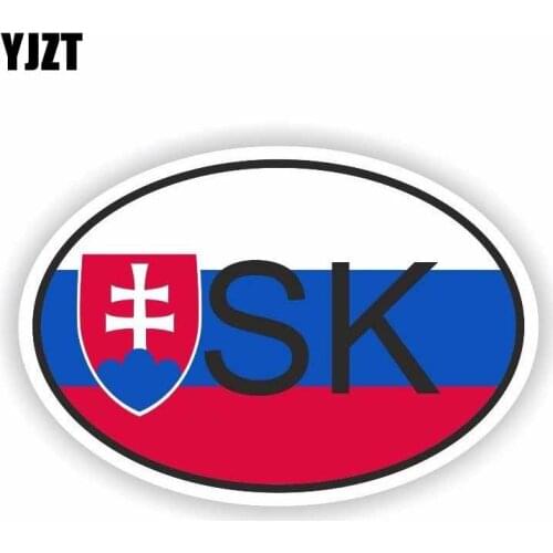 YJZT 12.6CM*8.3CM Slovakia SK Country Code Car Sticker Decal Accessories 6-0255