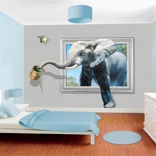Beibehang Custom wallpaper 3D stereo elephant murals living room bedroom decorative painting papel de parede 3d wallpaper murals