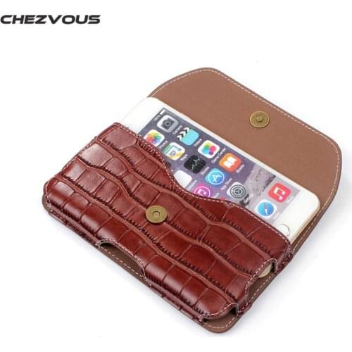 CHEZVOUS Belt Clip Loop Holster Phone Pouch Case for iPhone X 7 8 6 Plus Universal Bag Card Flip Cover for Samsung S7 S6 S5 S4