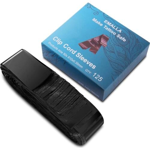 Black Tattoo Clip Cord Sleeves 125PCS/pack Bags Disposable Covers Bags for Tattoo Machine Professional Tattoo Accessory Supply