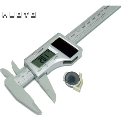 150MM 6inch Solar Digital Caliper 0-150mm solar energy electronic plastic vernier caliper 4pcs/lot