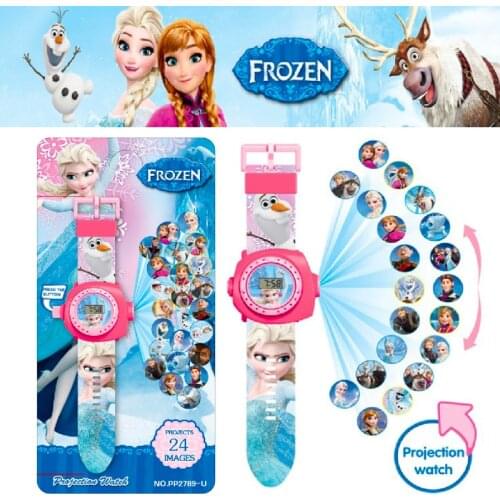 Disney Frozen Mickey Minnie 20 Figure Childrens Cartoon Projection Electronic Watch Snow Princess Boys and Girls birthday Gifts
