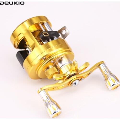 DEUKIO Drum Fishing Reels Bait Casting Aluminum Alloy Right Left Handle 11+1BB Gear Ratio 6.4:1 5.9:1 5.5:1 Fishing Tackle Pesca