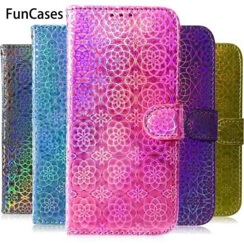 Laser Fluorescent Flip Case For Samsung Galaxy S10 S10E Plus Leather Wallet Phone Case For Samsung Galaxy S10 S10E Fundas Capa